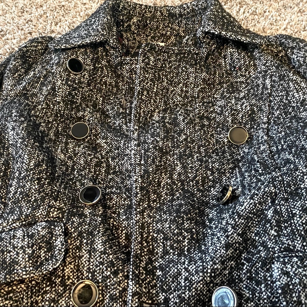 Express Womens Coat Ploy/Wool Blend With Gold Tri… - image 5